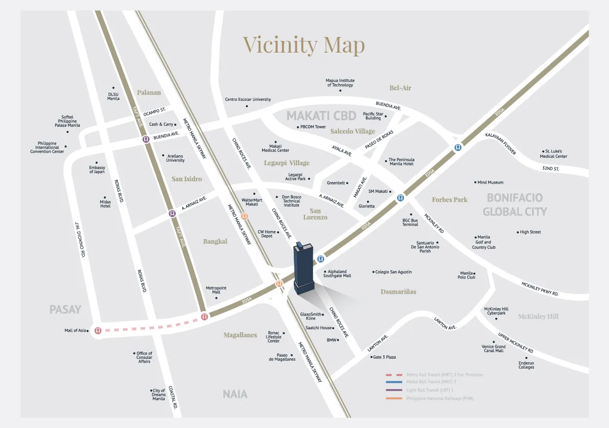 Vion Tower vicinity map — EDSA cor. Chino Roces Avenue, Magallanes, Makati City