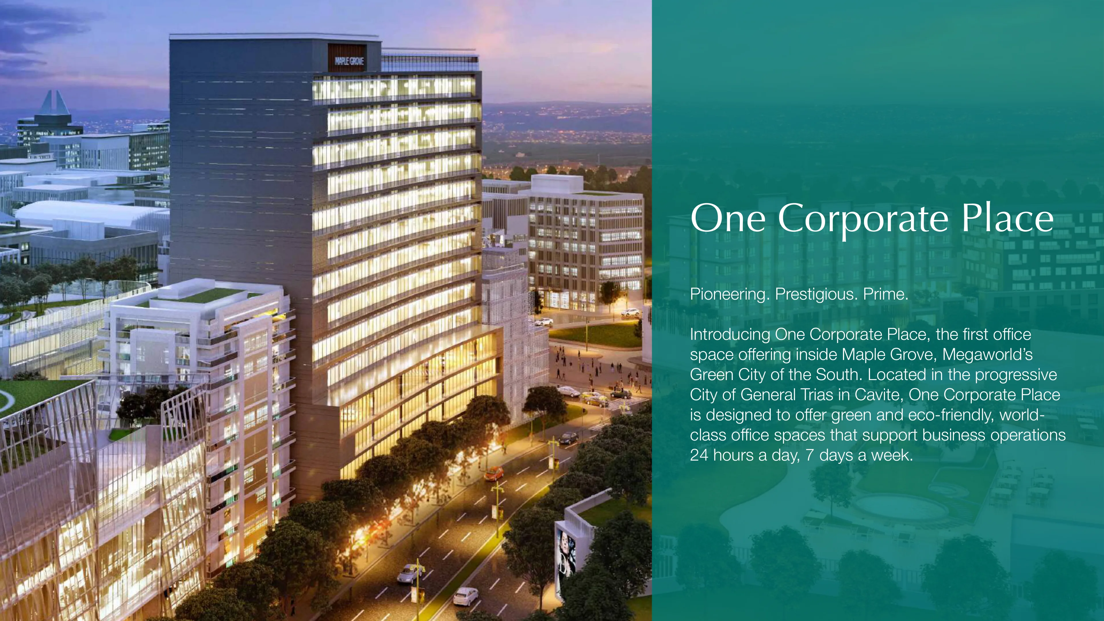 One Corporate Place training deck render